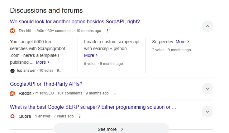 API result preview