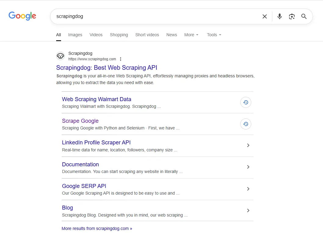API result preview