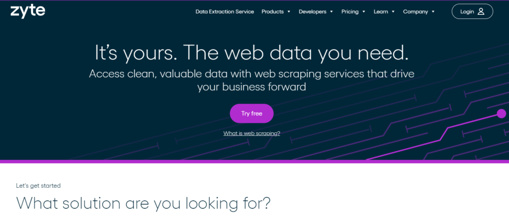 web scraping tool zyte