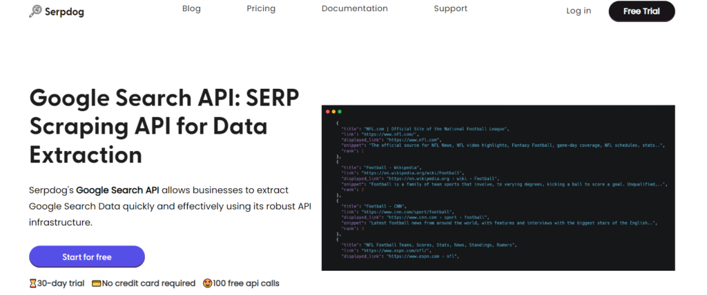Serpdog Google SERP API