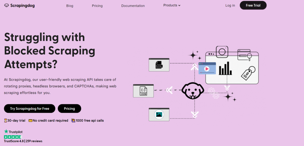 scrapingdog web scraping API