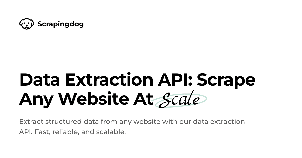 Data Extraction API | Scrape Website Data Easily