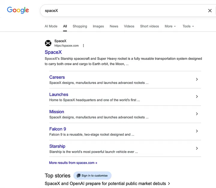 google search page image