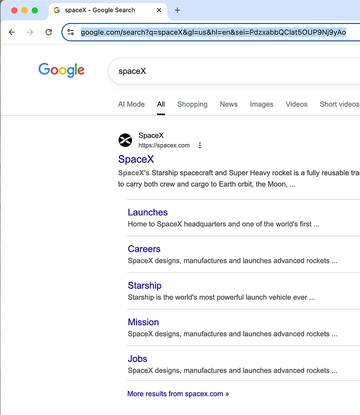 search result page image