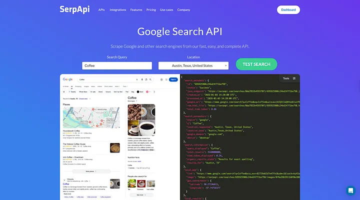 serpapi dasboard