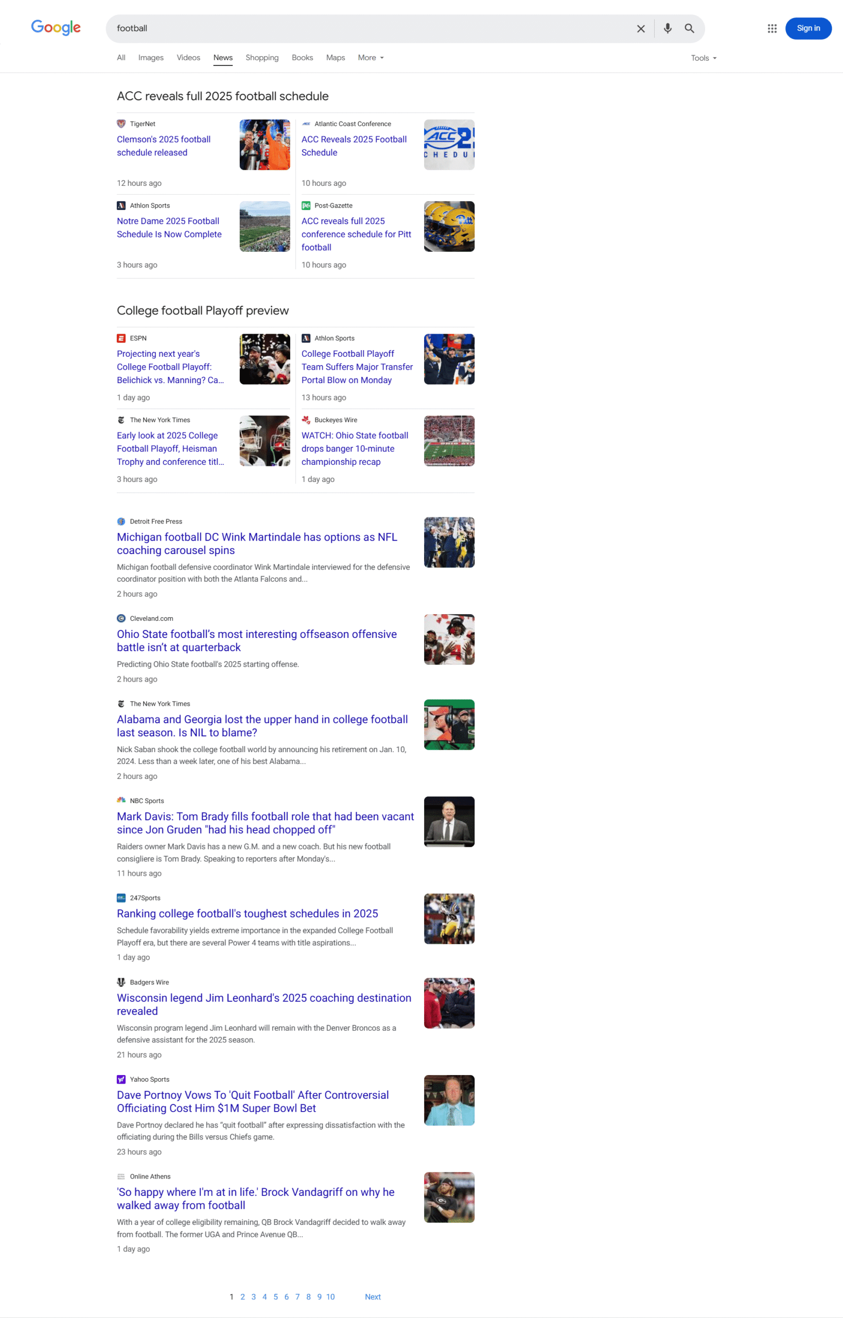 Google News Results