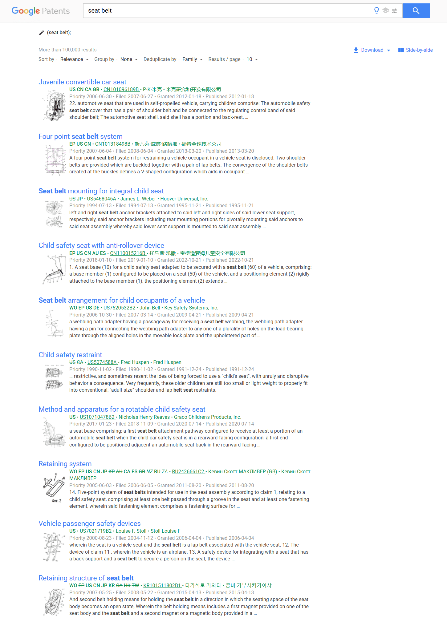 Google Patents Results