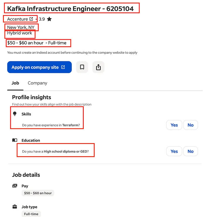 job page