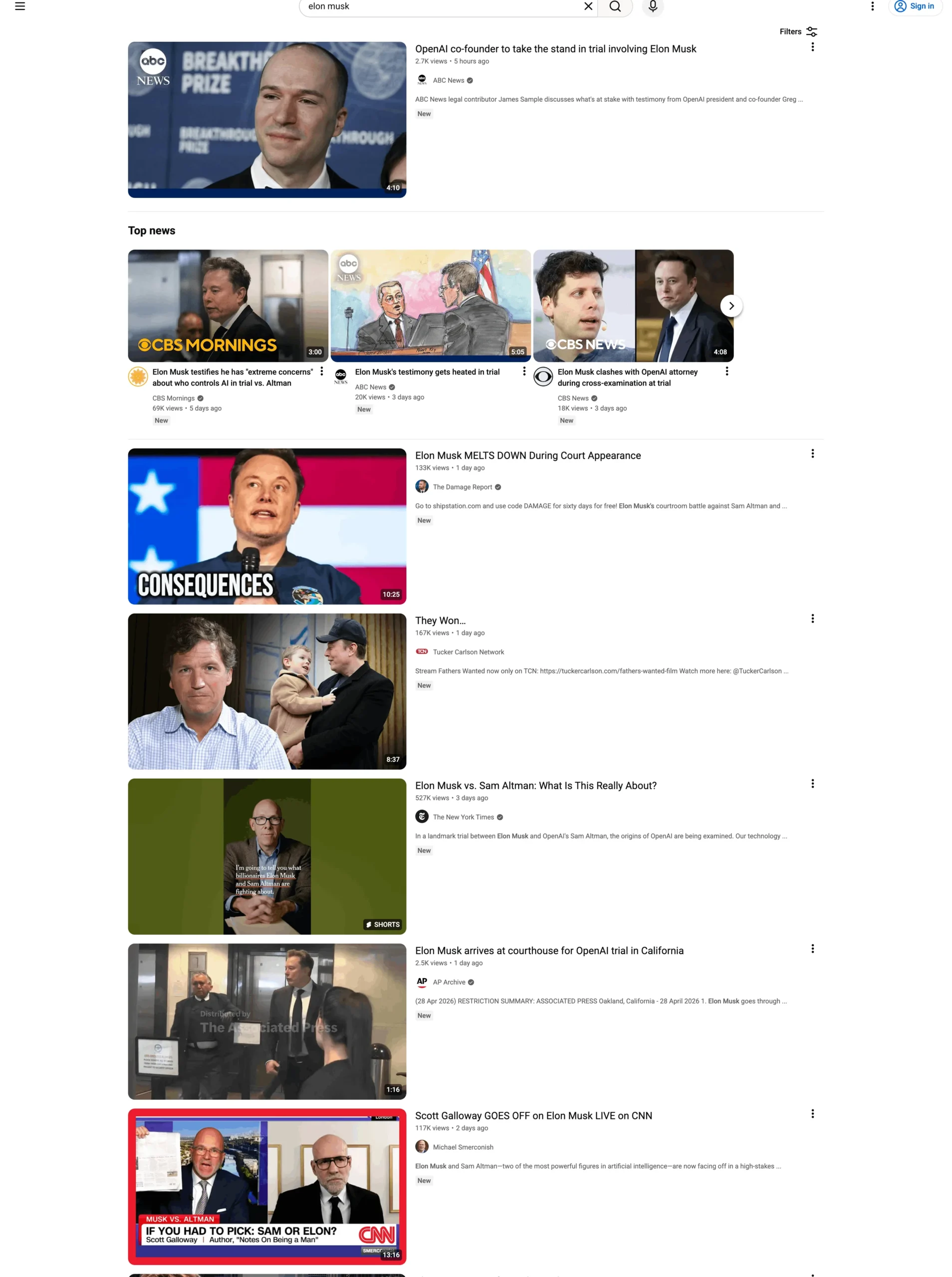 Youtube Search Results